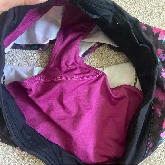 Lululemon Speed Short Mini Midnight Bloom Black Deep Fuschia / Black Sz 6 - Picture 4 of 4